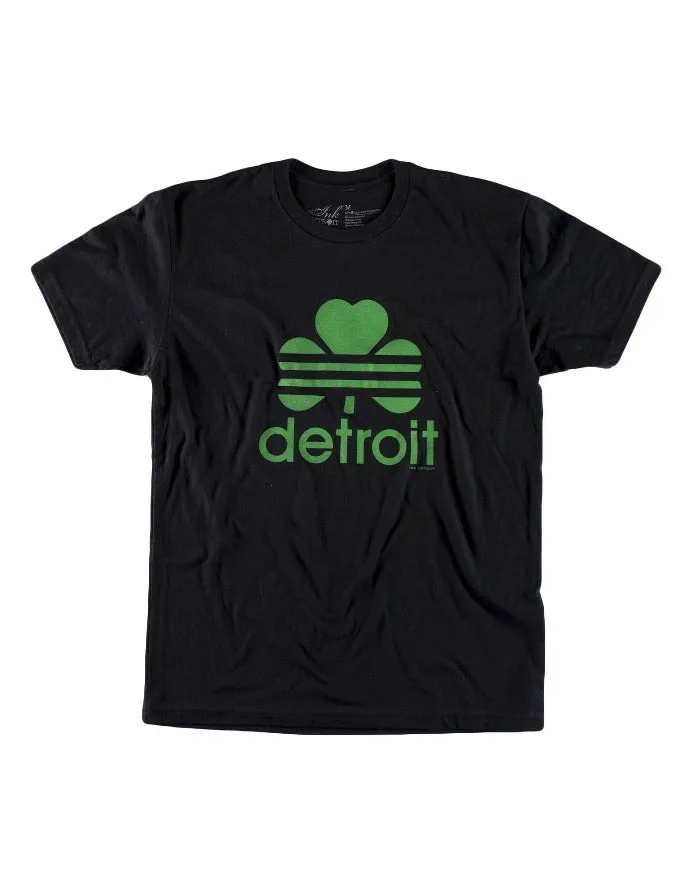 Travel Light Seasonal Fashion Ink Detroit Retro Cloverleaf T-Shirt - Black