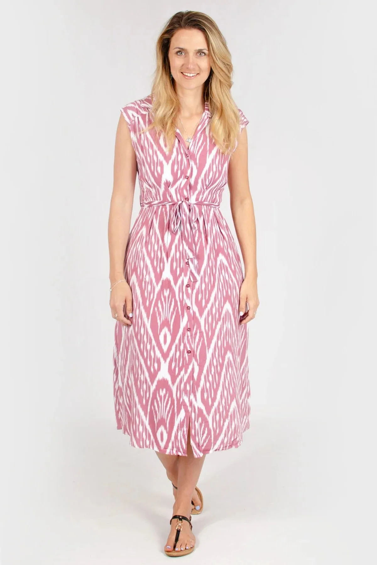 Sleeveless Button Down Dress Dress-Up Style