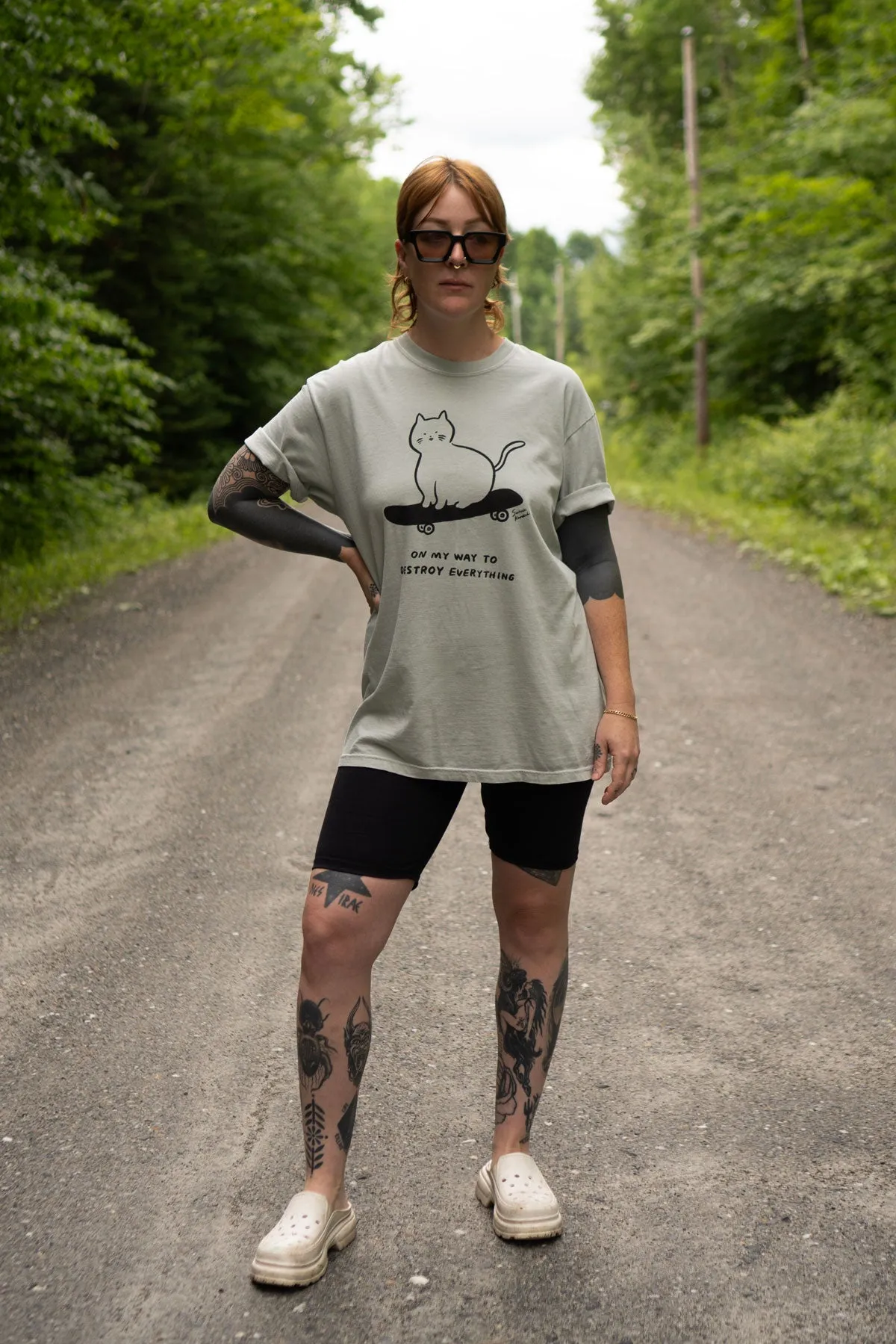 Sk8 Cat T-Shirt Trendy Look Everyday Essential