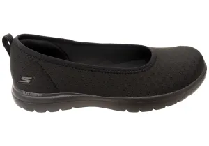 Sporty Look Deep Black Skechers Womens On The GO Flex Siena Wide Fit Comfortable Shoes