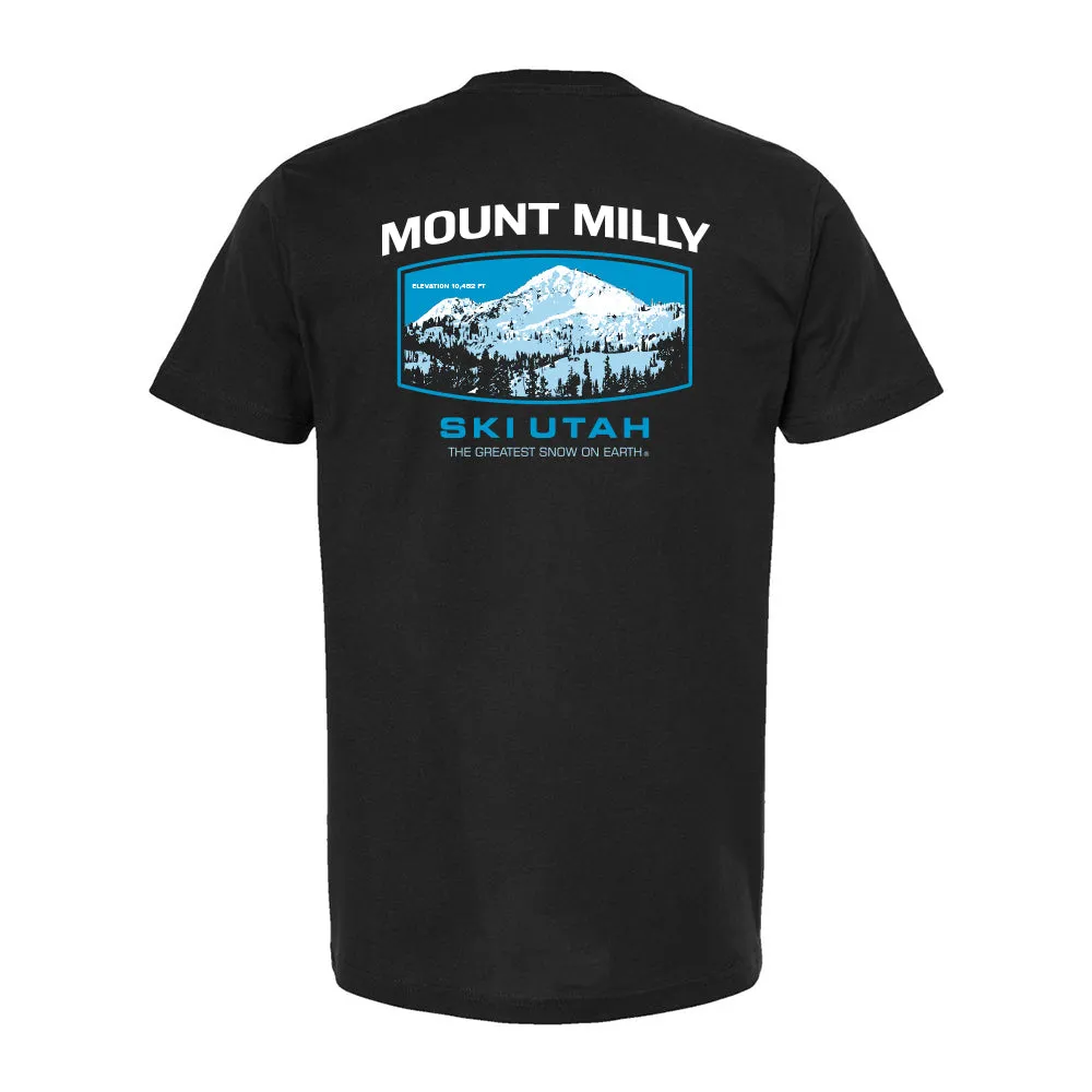 hypoallergenic material Easy Wear Ski Utah Mount Milly Black T-Shirt