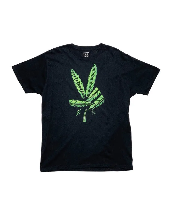 Ink Detroit Peaceful Leaf T-Shirt - Black Timeless Comfort