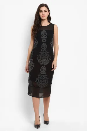 Black Beaded Sleeveless Dress Perfect Layering