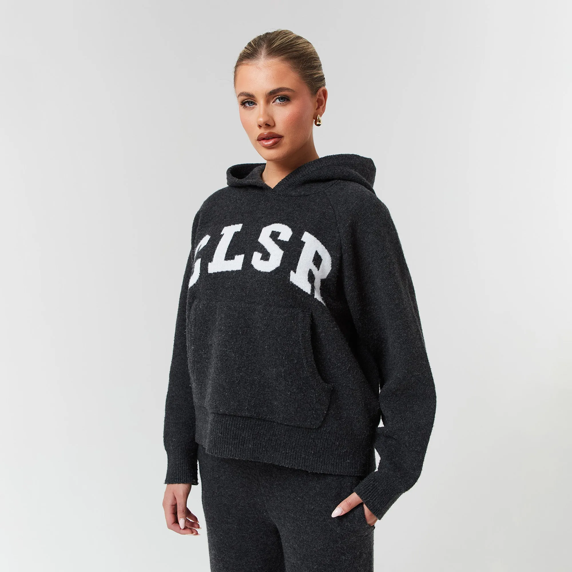 Knit Hoodie | Charcoal Marl Cozy clothing