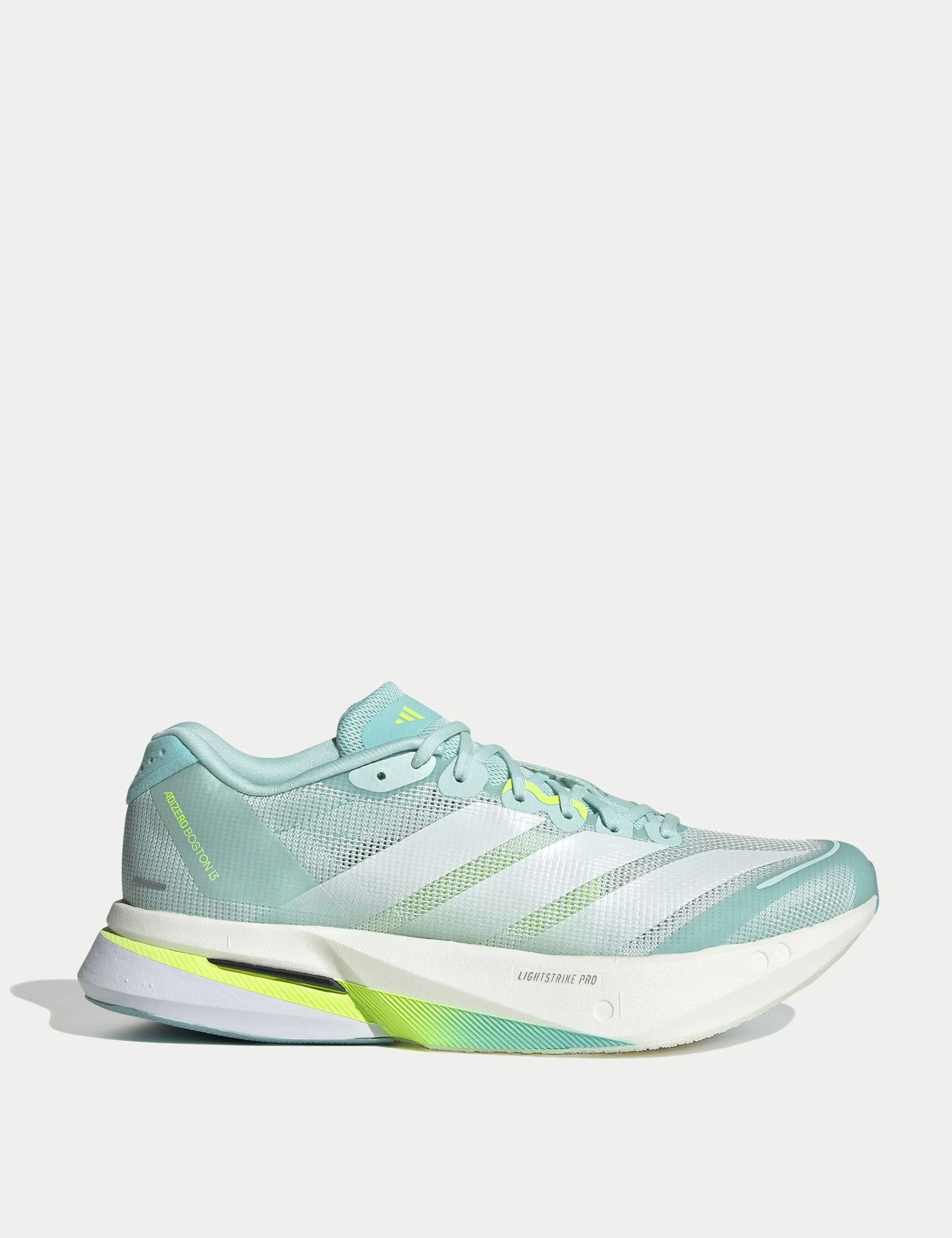 Adizero Boston 13 Shoes - Semi Flash Aqua/Zero Metallic/Lucid Lemon adjustable running wear