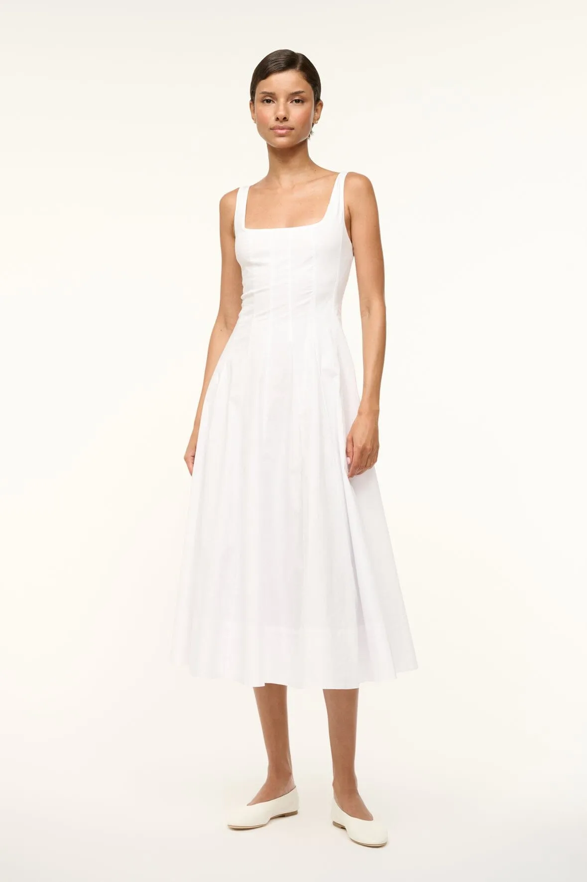 Casual Style Neat Finish WELLS DRESS | WHITE