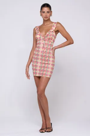 Reese Mini in Plaid Flowy Texture Spring Garden