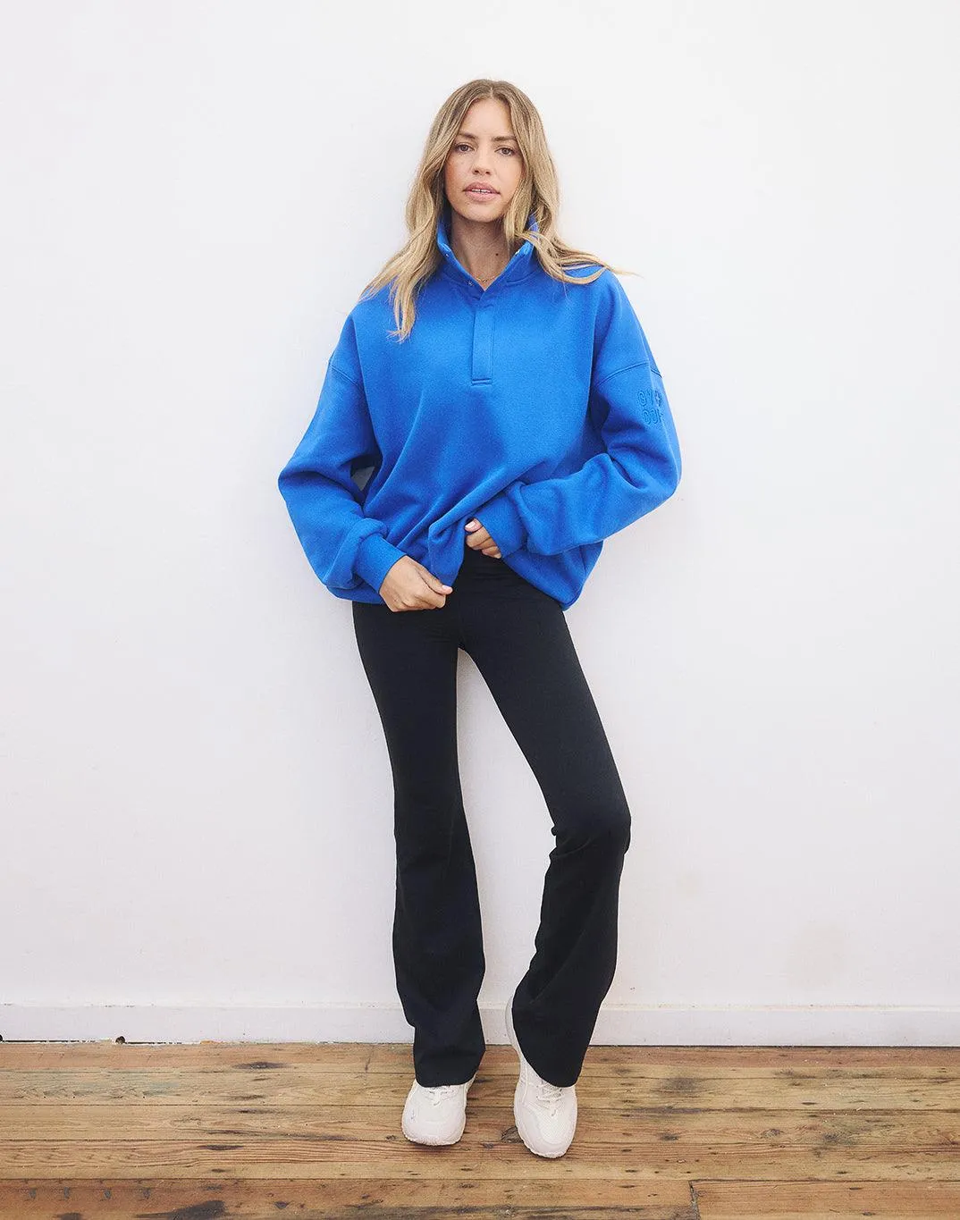 Snap Collar Sierra Sweatshirt in Azure Blue product beach style charm