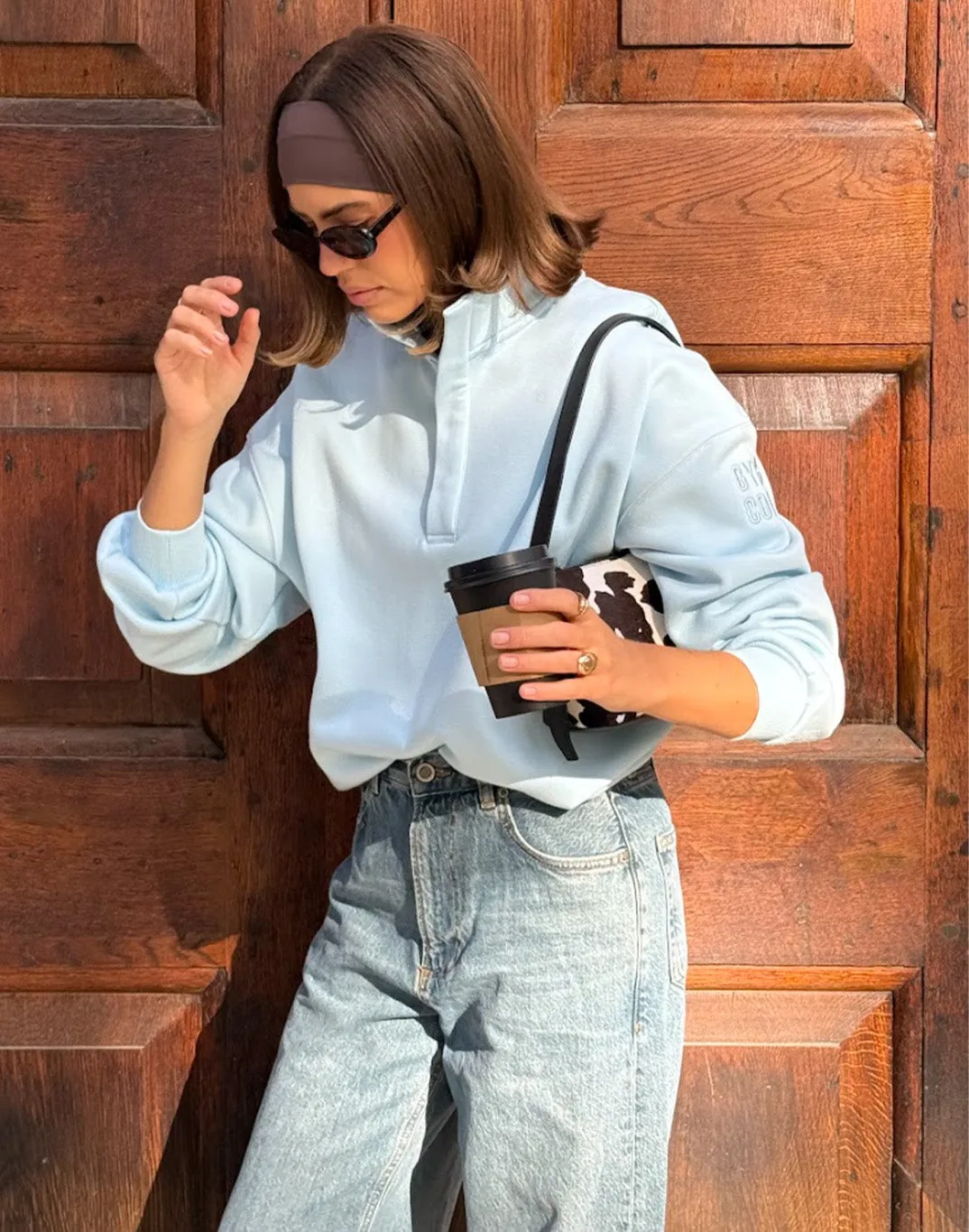 Snap Collar Sierra Sweatshirt in Baby Blue Urban Essential