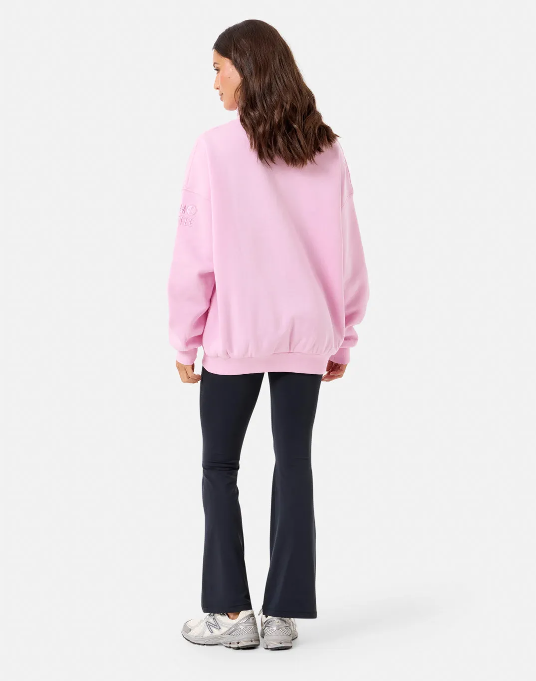 Vintage Look Snap Collar Sierra Sweatshirt in Baby Pink
