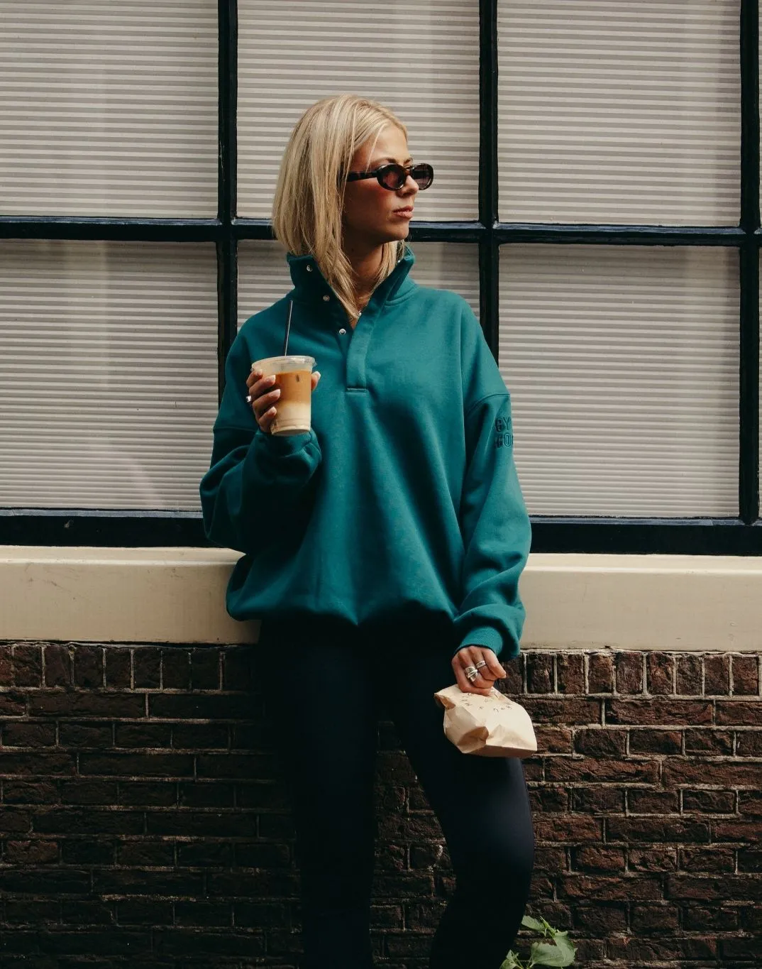 Snap Collar Sierra Sweatshirt in Teal Go-To Layer Everyday Essentials