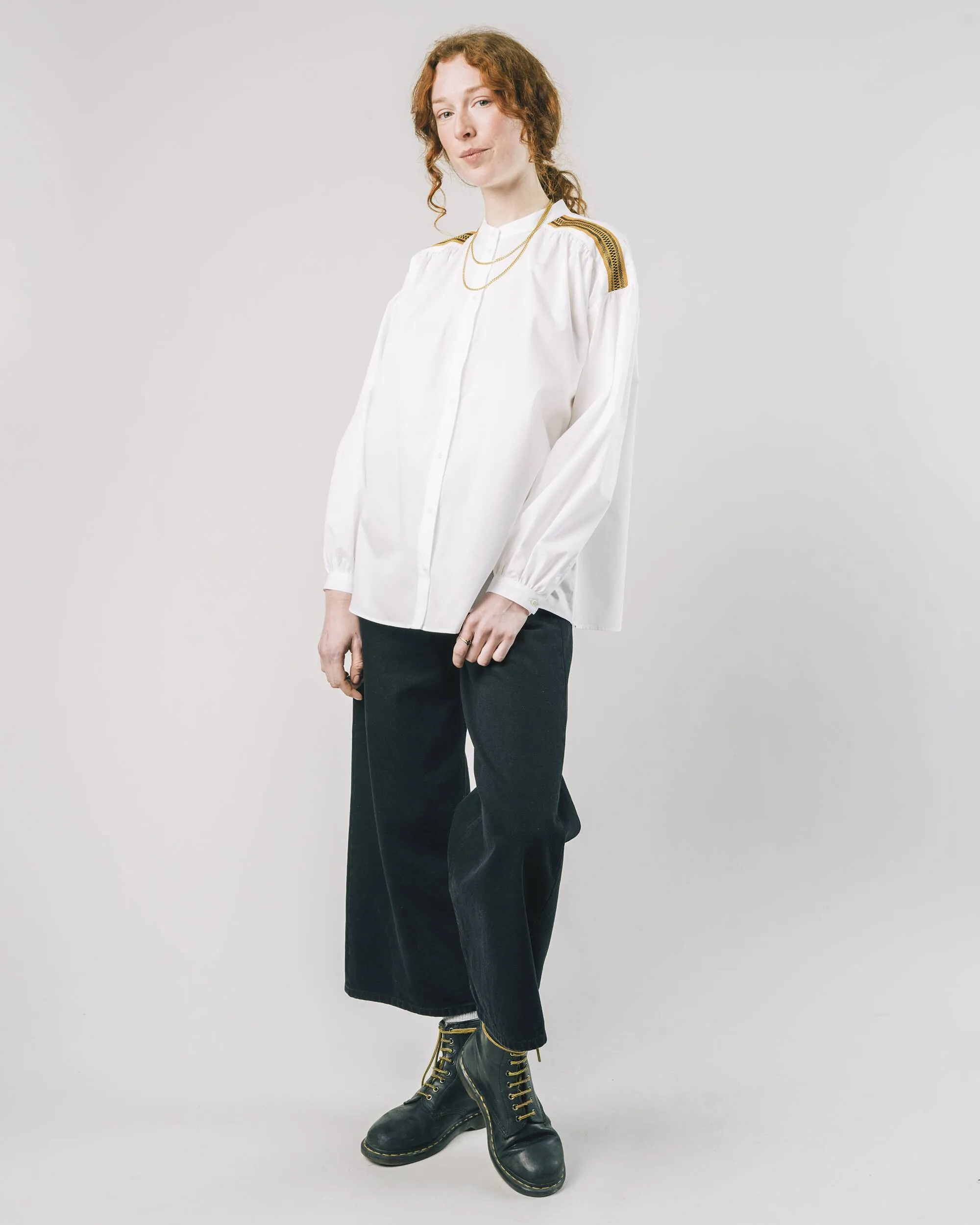 Comfy Look Minimalist Design Ribbon Blouse Off White