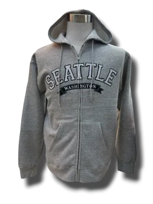 Classic Zippered Seattle Hoodie Bow Accents