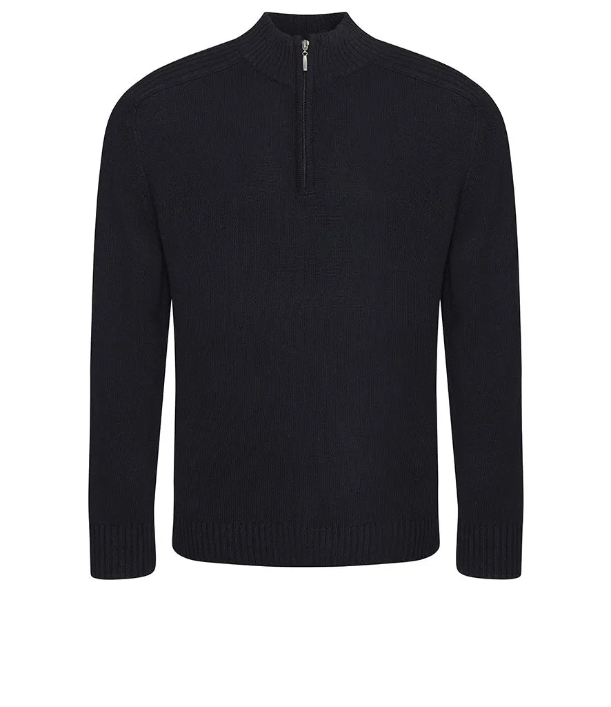 Wakhan Quarter Zip Regen Knit Sweater | BLACK Comfy Basics Customer Satisfaction