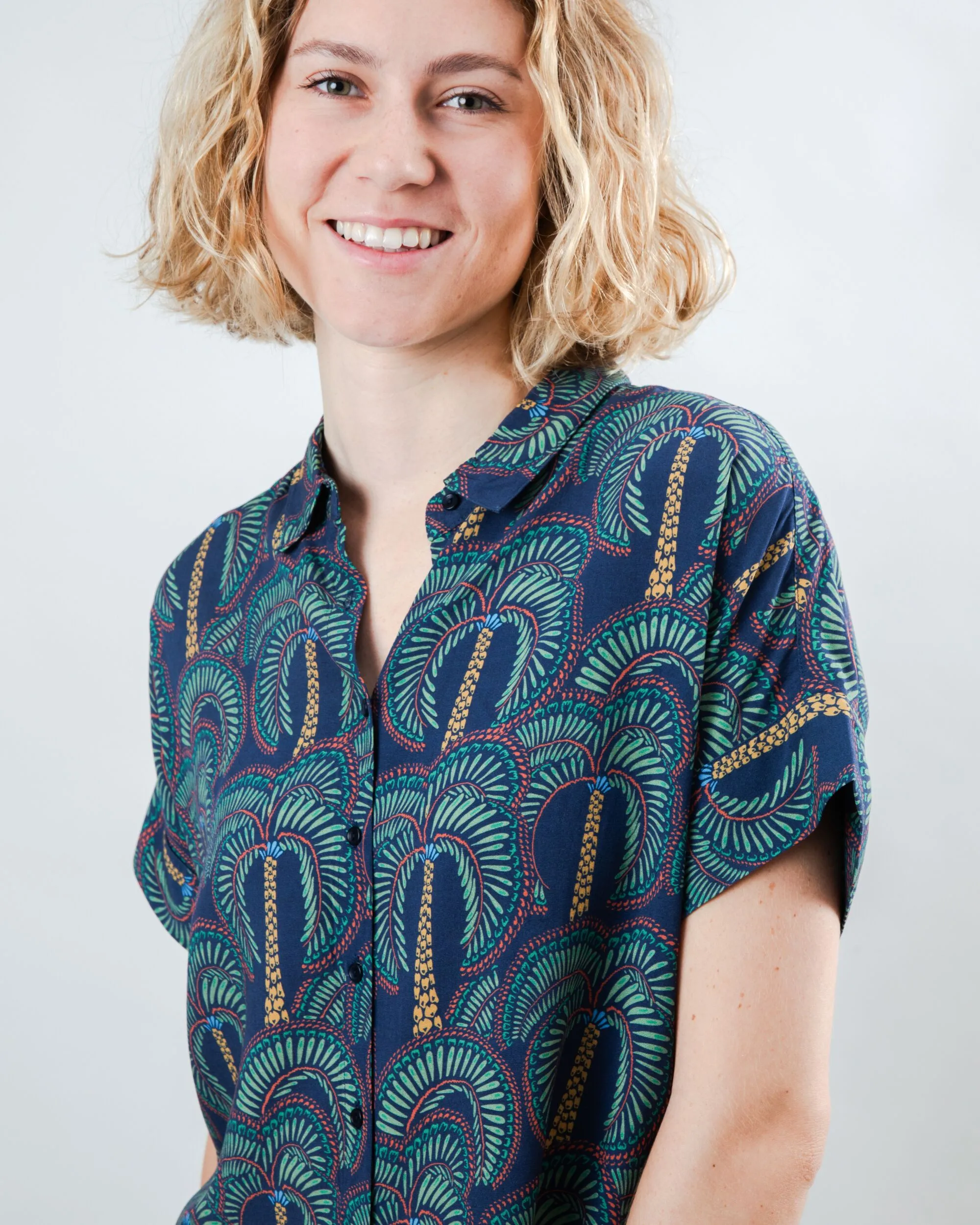 Active Design Wear Borneo Batwing Blouse Navy