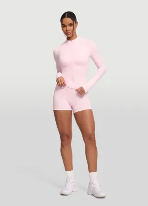 Sleek Zip-Up Long Sleeve Jacket V neck elegance Minimalist Apparel