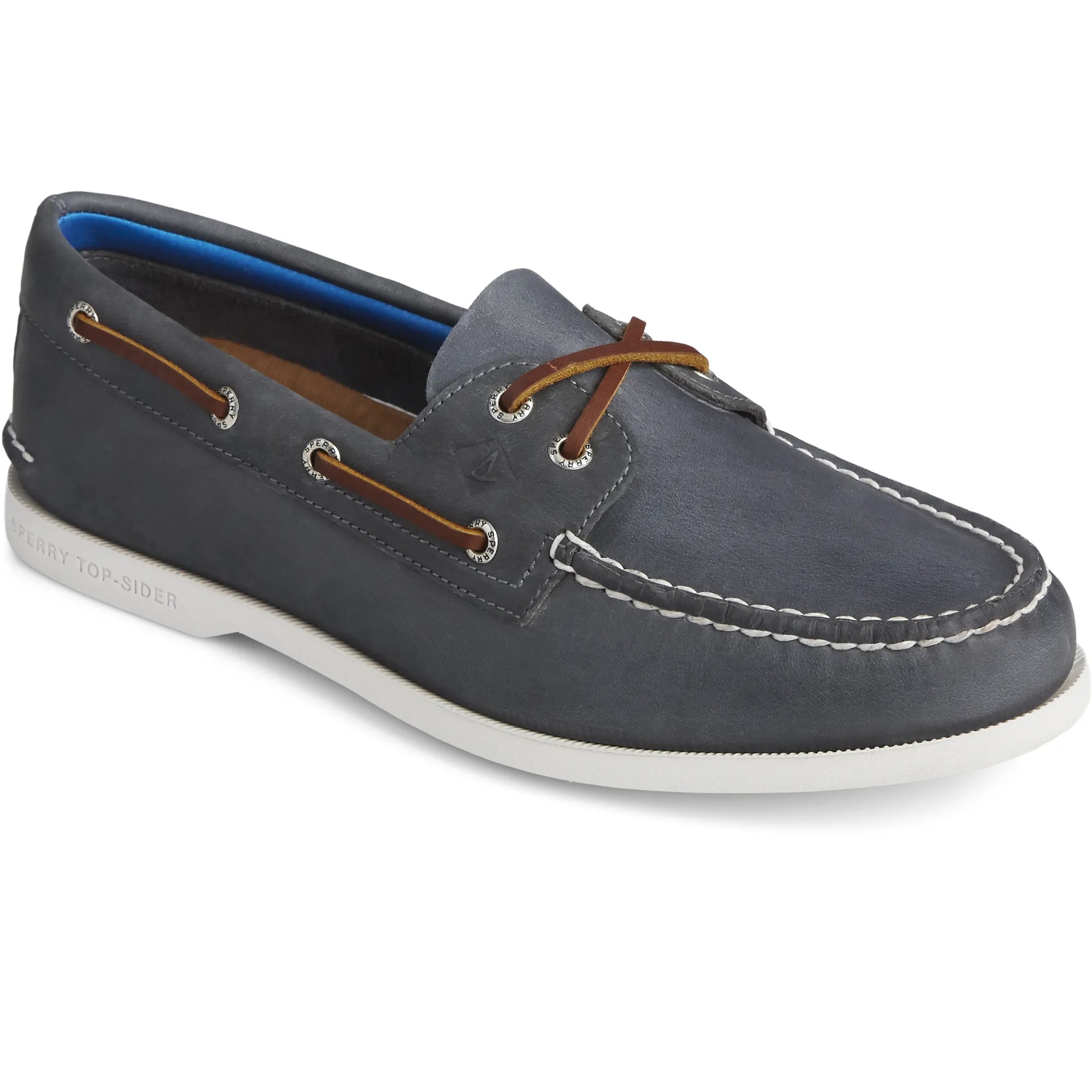 Men's Authentic Original PLUSHWAVE Boat Shoe - Navy (STS22196) Ergonomic Shape slim fit