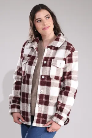 Soft Boucle Check Jacket | Grey Pink Combo | 3511B1 Single Buttons Hidden Storage Compartment