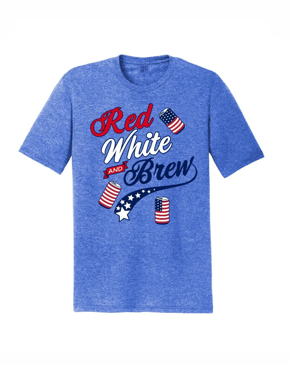 INK - Red White and Brew Tri Blend T-Shirt - Royal Blue Chill Design