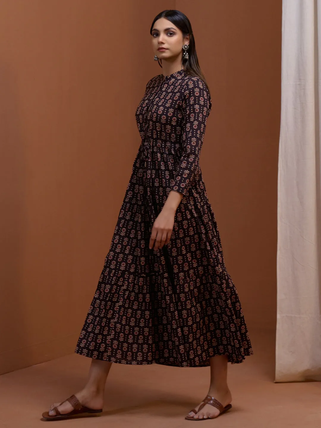 Cool Season Women's Black Printed Tier Dress