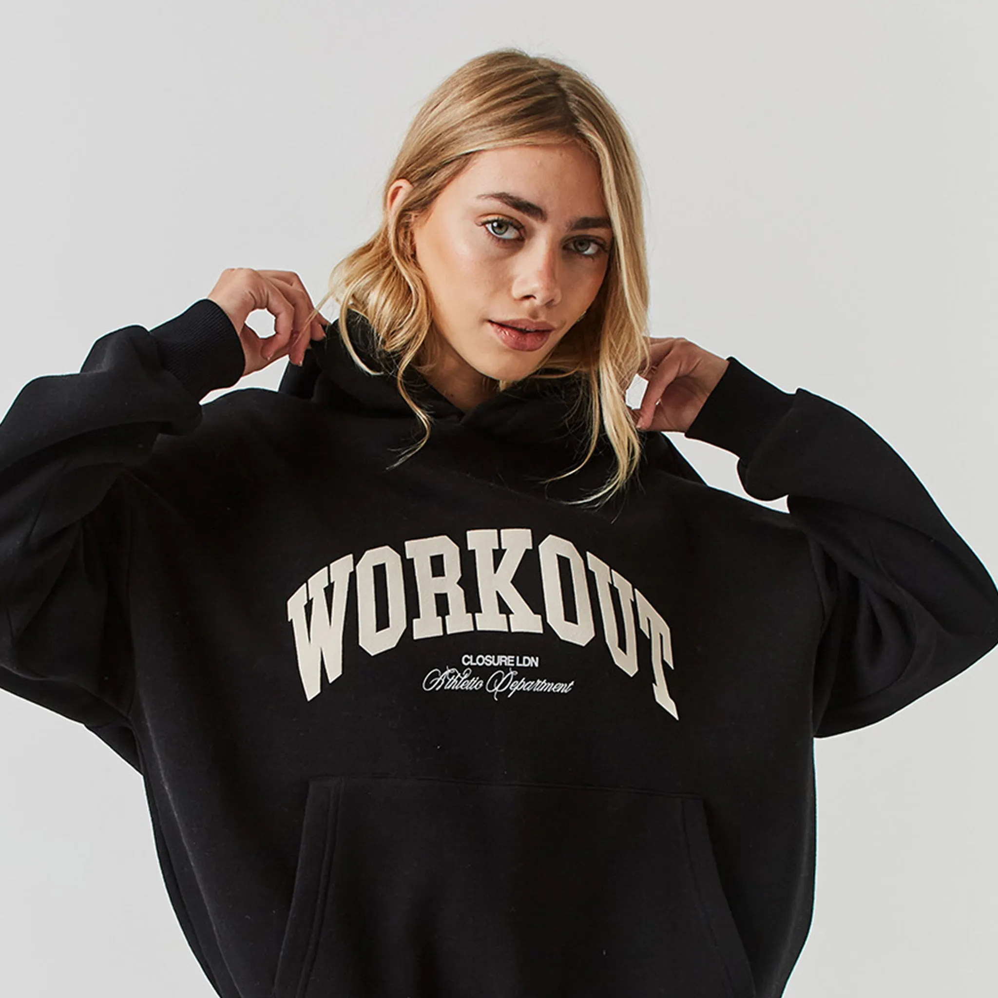 Custom made Outdoor Relaxed Workout Hoodie | Black