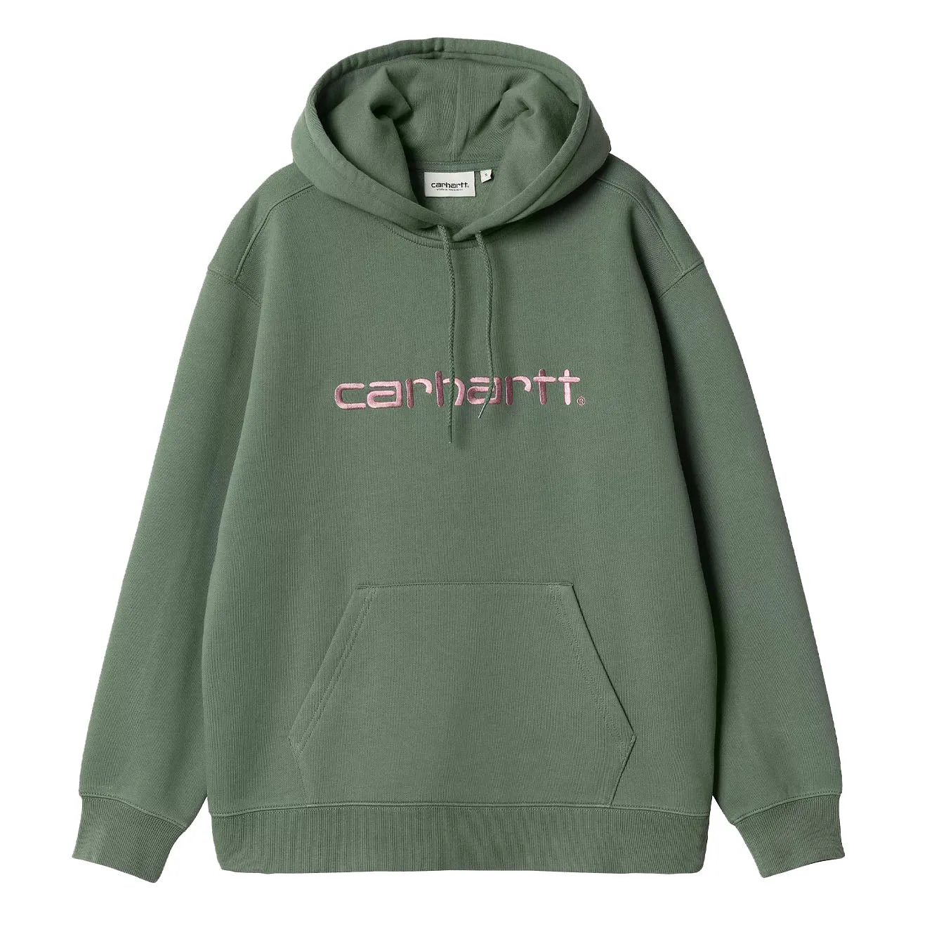 Carhartt WIP Womens Hooded Carhartt Sweatshirt Park / Hortensia Comfy Basics product business casual sophistication