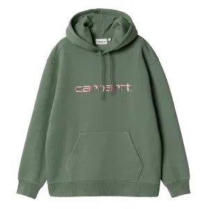 Carhartt WIP Womens Hooded Carhartt Sweatshirt Park / Hortensia Comfy Basics product business casual sophistication