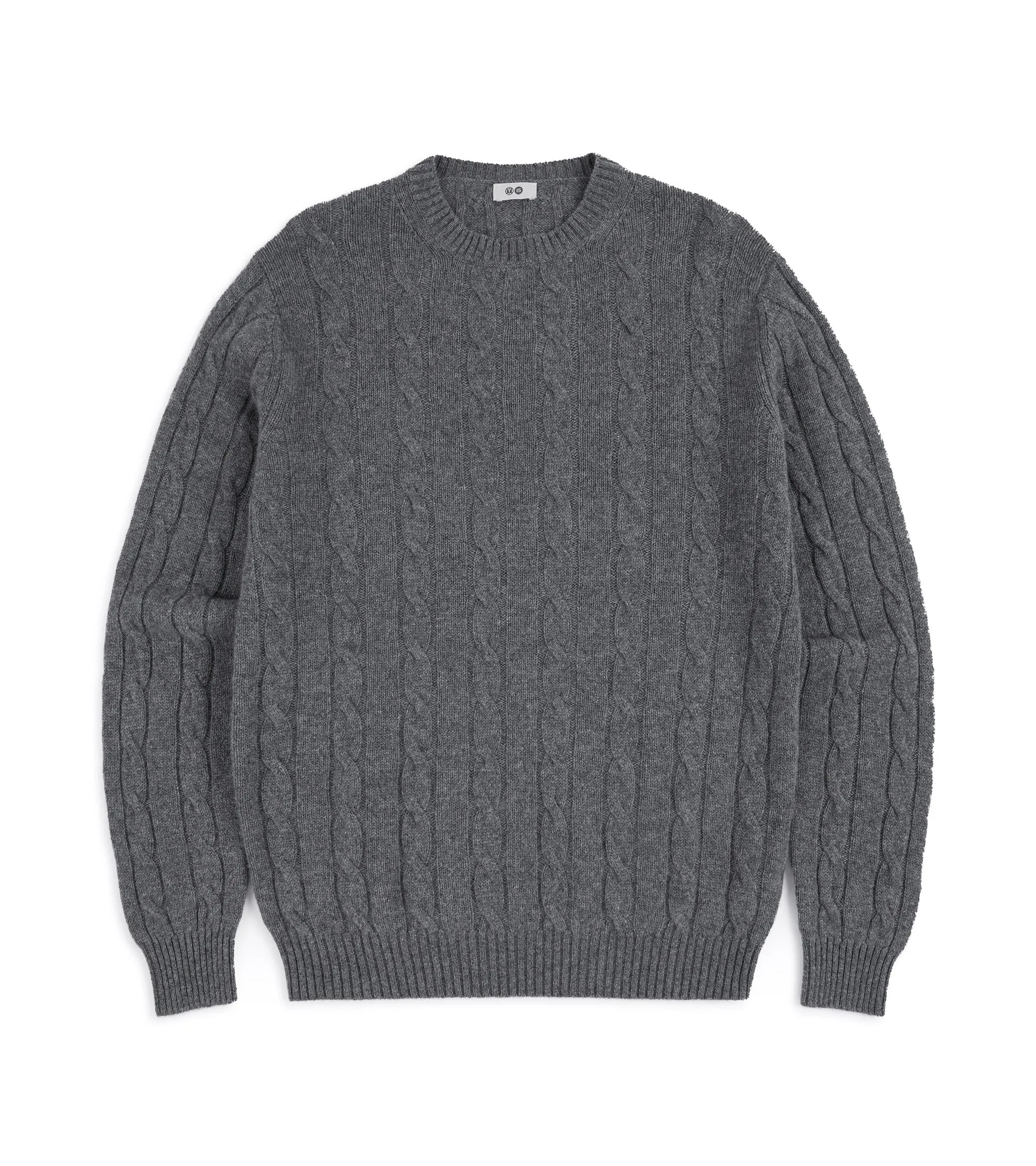 Trunk Hart Cashmere Cable Knit Crew Neck Sweater: Grey Future Edge