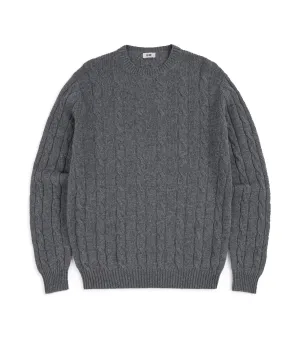 Trunk Hart Cashmere Cable Knit Crew Neck Sweater: Grey Future Edge