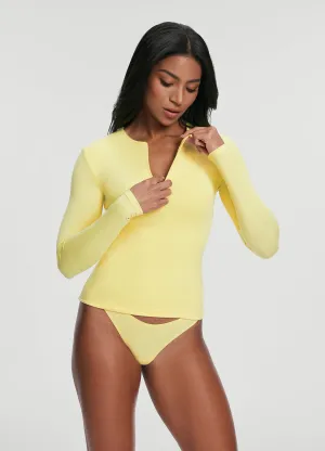 Quarter Zip Long Sleeve Top Comfy Waistband