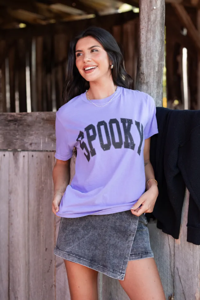 Durable Wear Spooky Block Violet Graphic Tee SALE