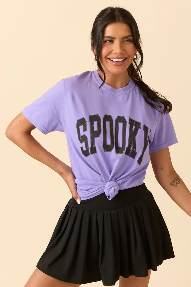Light Comfort Style NoSideSeam Spooky Block Violet Graphic Tee SALE