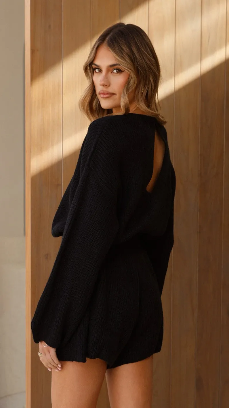 WindproofInterior UltraSoftFinish Sol Knit Playsuit - Black