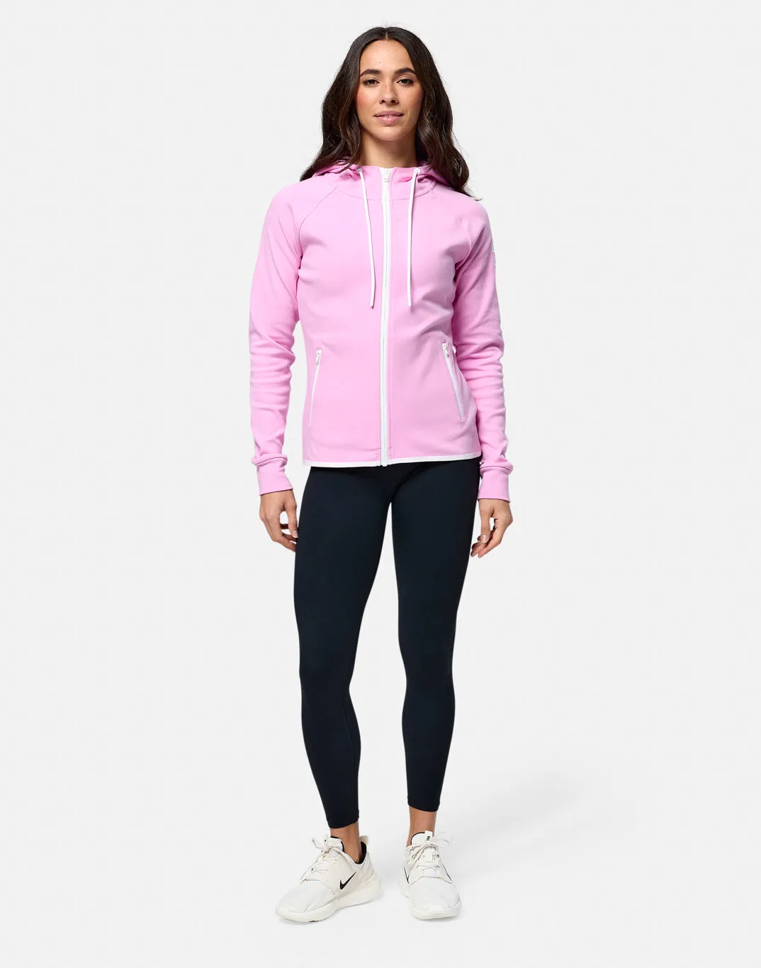 Essential Sporty Striped Chill Zip Hoodie in Cotton Candy