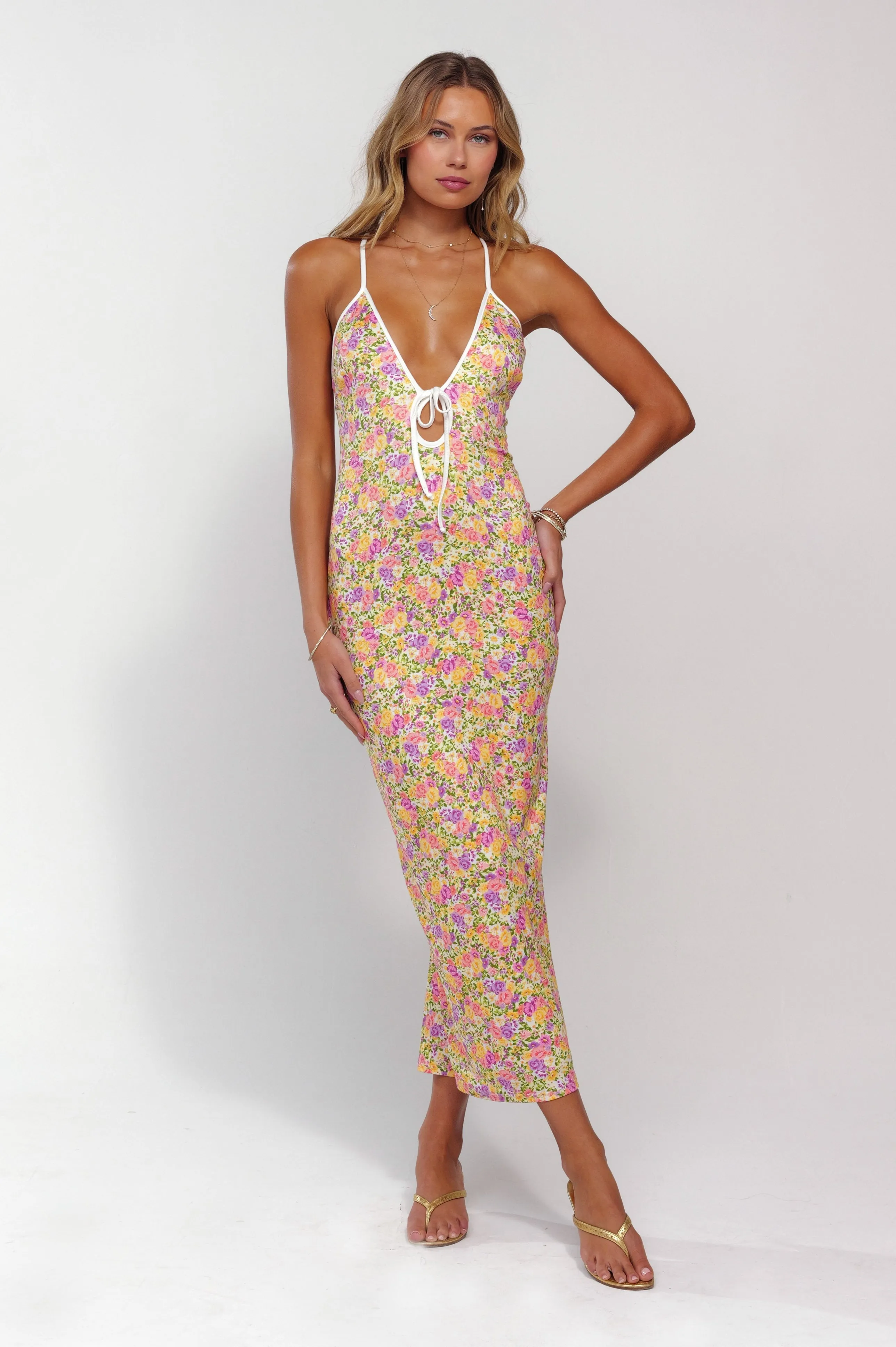 Confident Mood High Hemline Sophia Midi in April