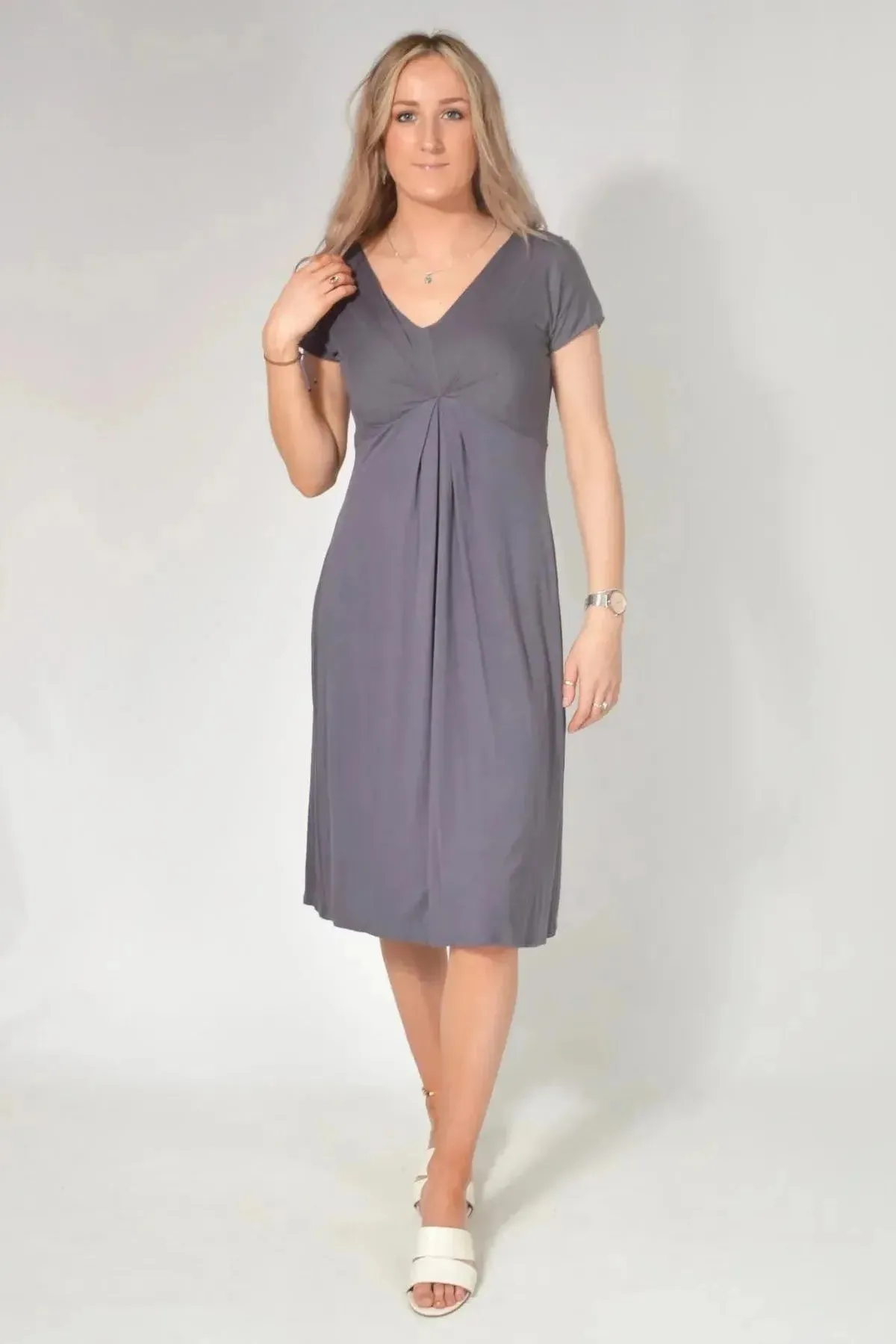 spring outfit New York V Neck Jersey Wrap Dress