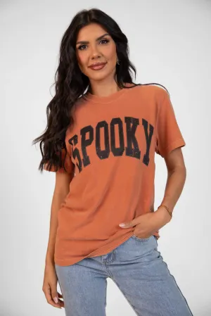 Soft Layering Spooky Block Rust Graphic Tee SALE
