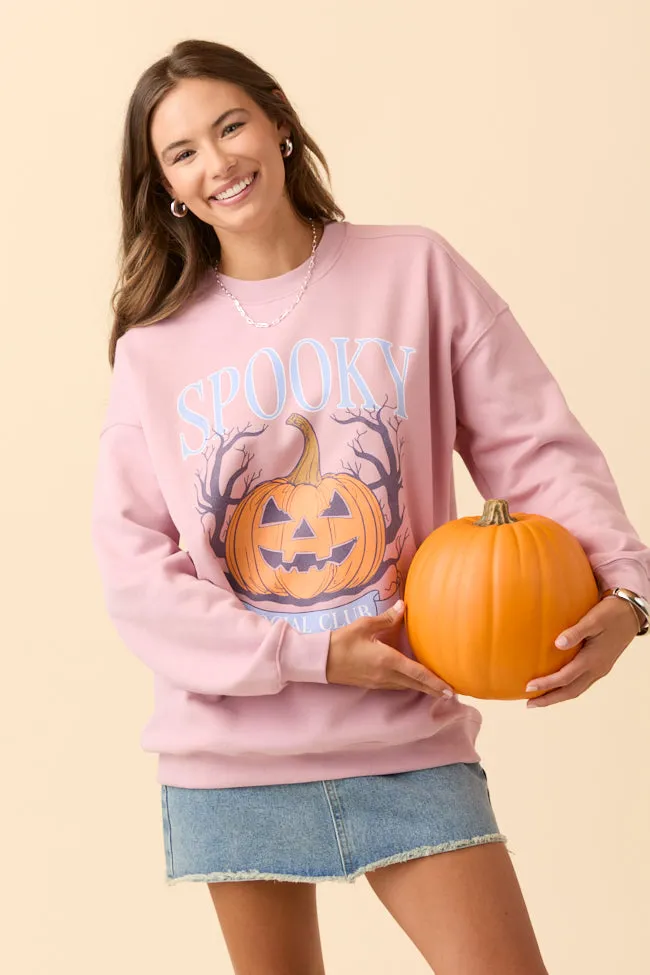 Spooky Social Club Mauve Graphic Sweatshirt SALE Collared formality