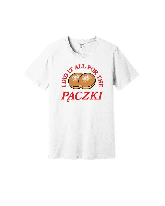 Ink Detroit Limited Edition "I did it all for the Paczki" T-Shirt - White Minimalist Aesthetic