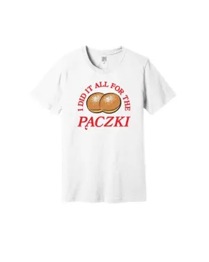 Ink Detroit Limited Edition "I did it all for the Paczki" T-Shirt - White Performance Wear Fit Buttery Soft Fabric
