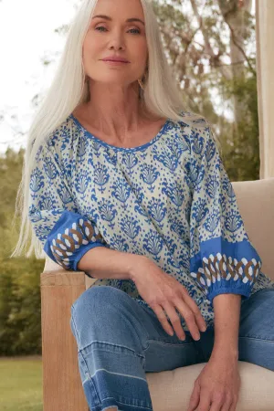 Cool Comfort Tagless Design Emila Blouse in Bagru