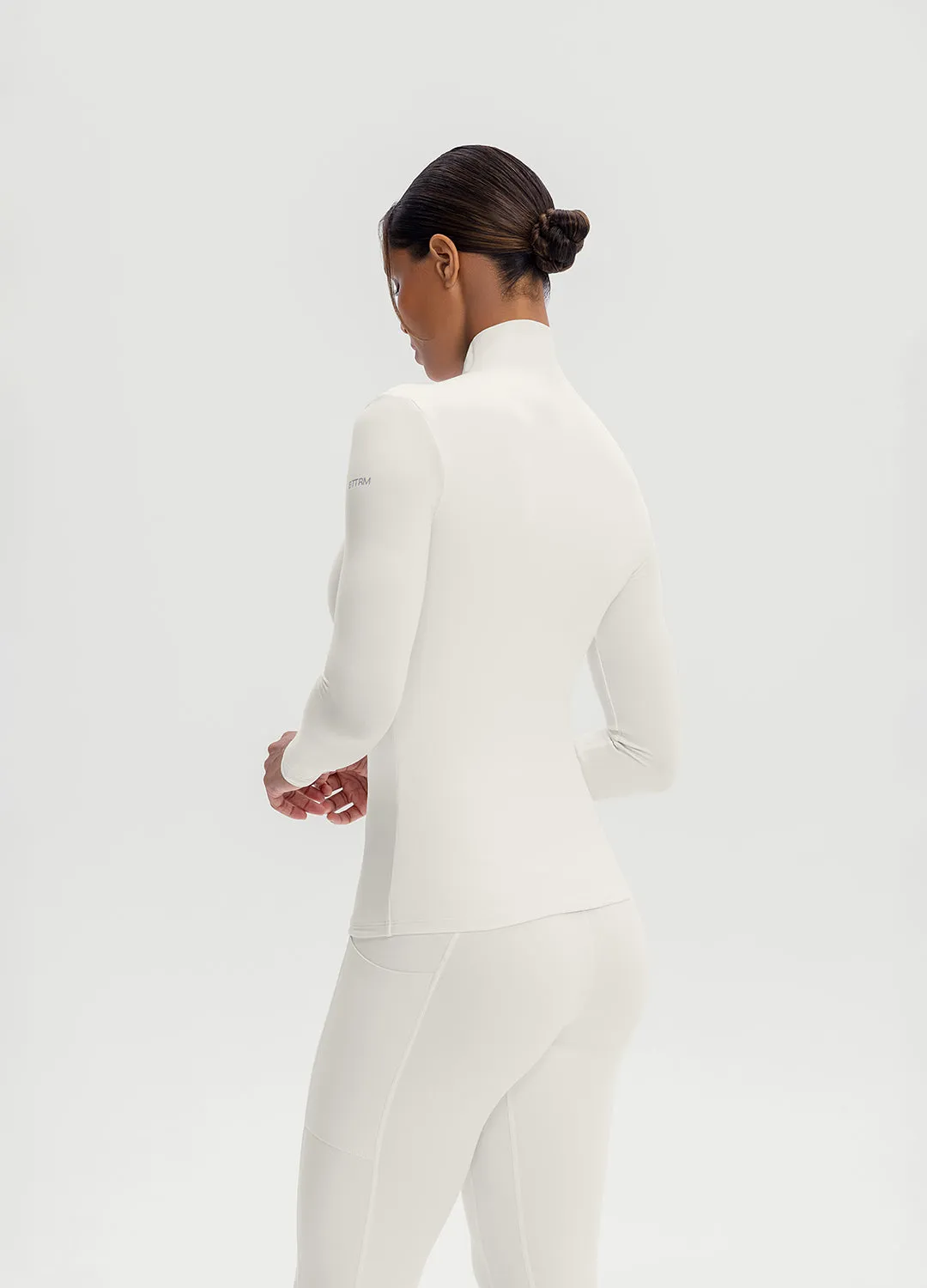 Casual and Soft Thermal Regulation Layer Mock Neck Long Sleeve Top