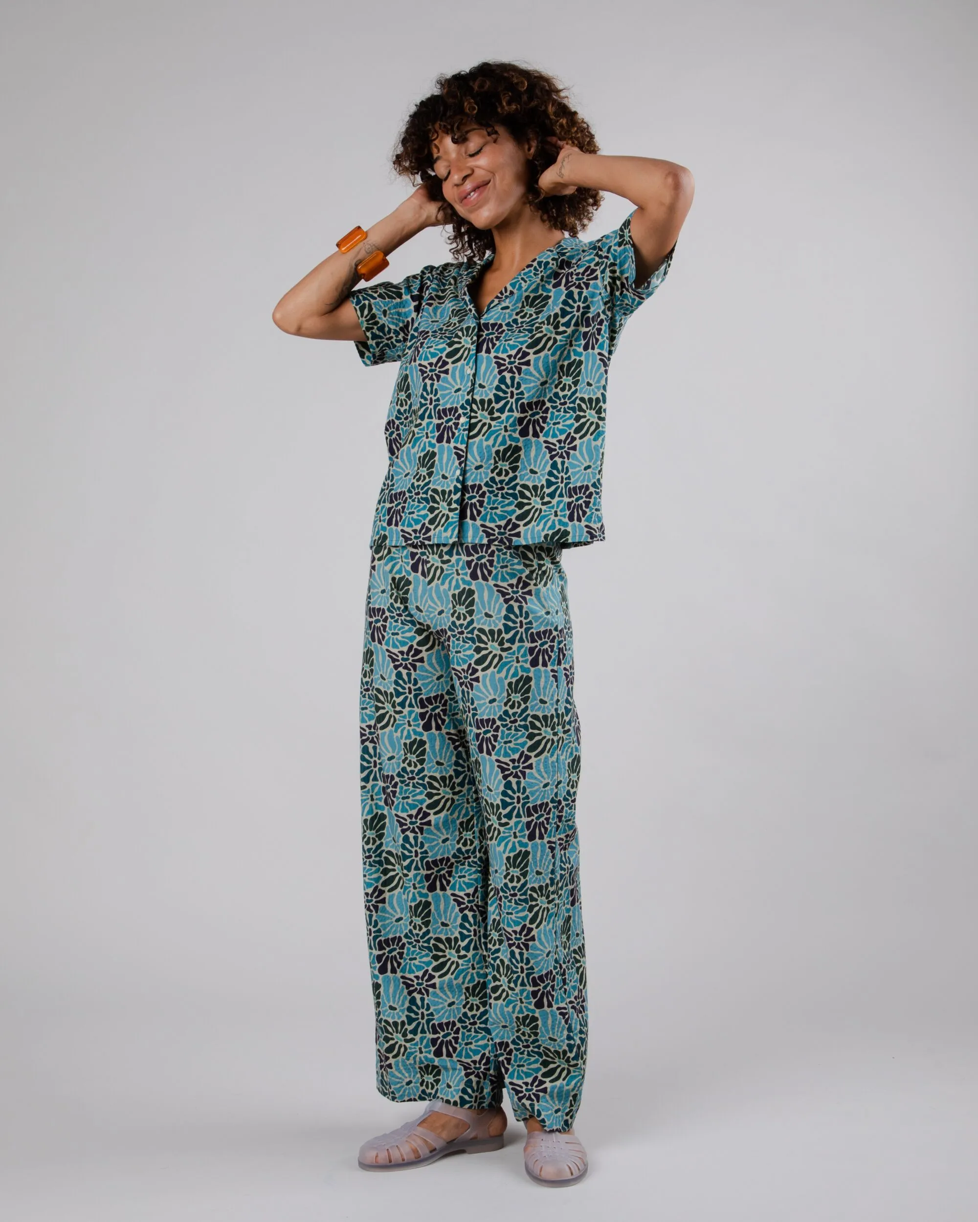 Award-winning sporty wear Spring Aloha Blouse Blue