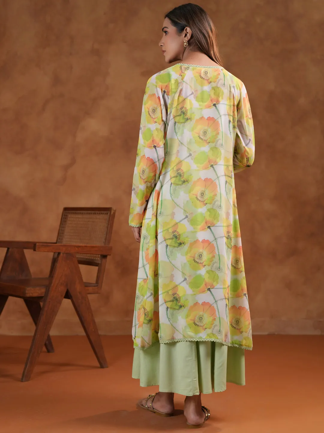 Airy Fit Women's Green Maternity Dress with Cape Jacket