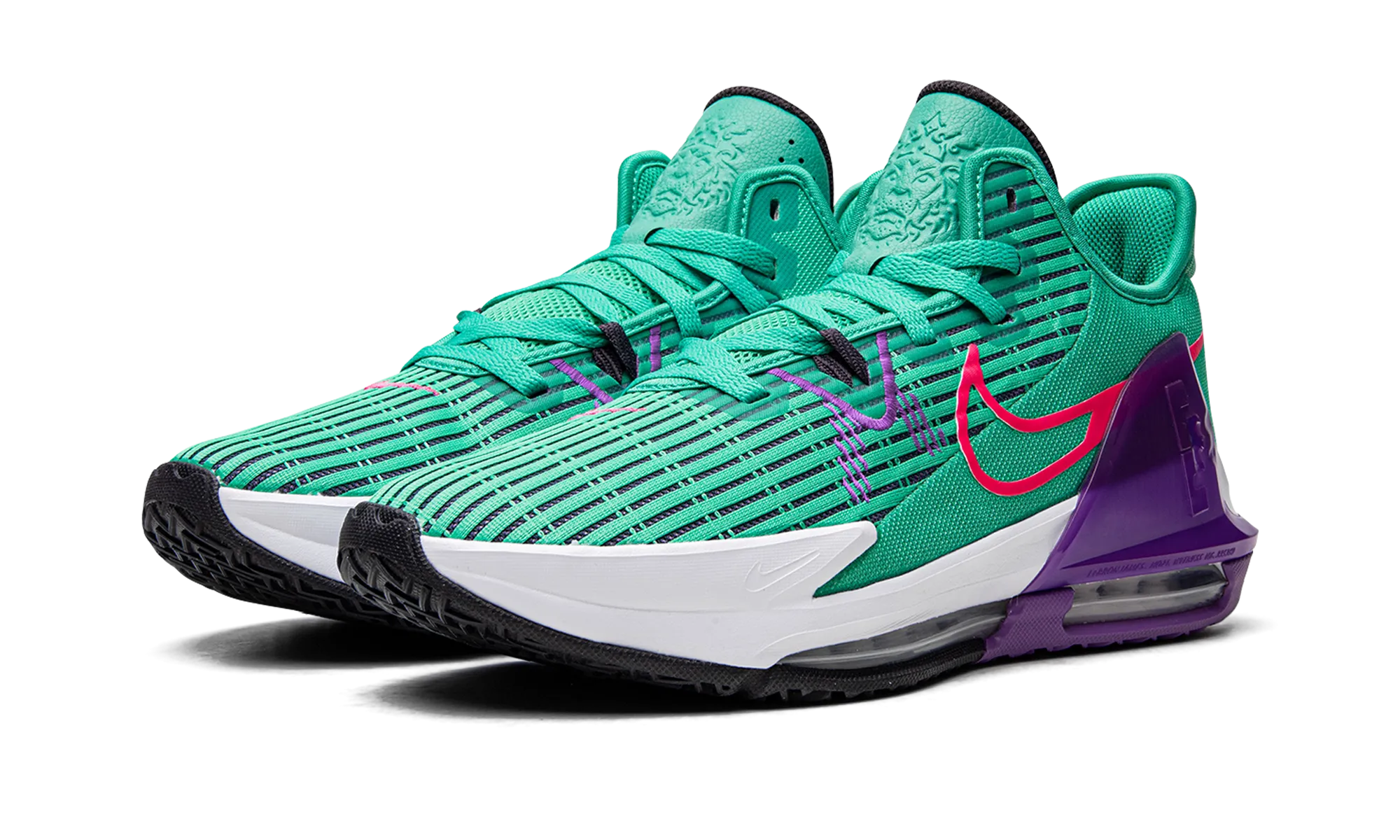 collector's shoes running in a fumarole area shoes LeBron Witness VI "Clear Emerald / Wild Berry"
