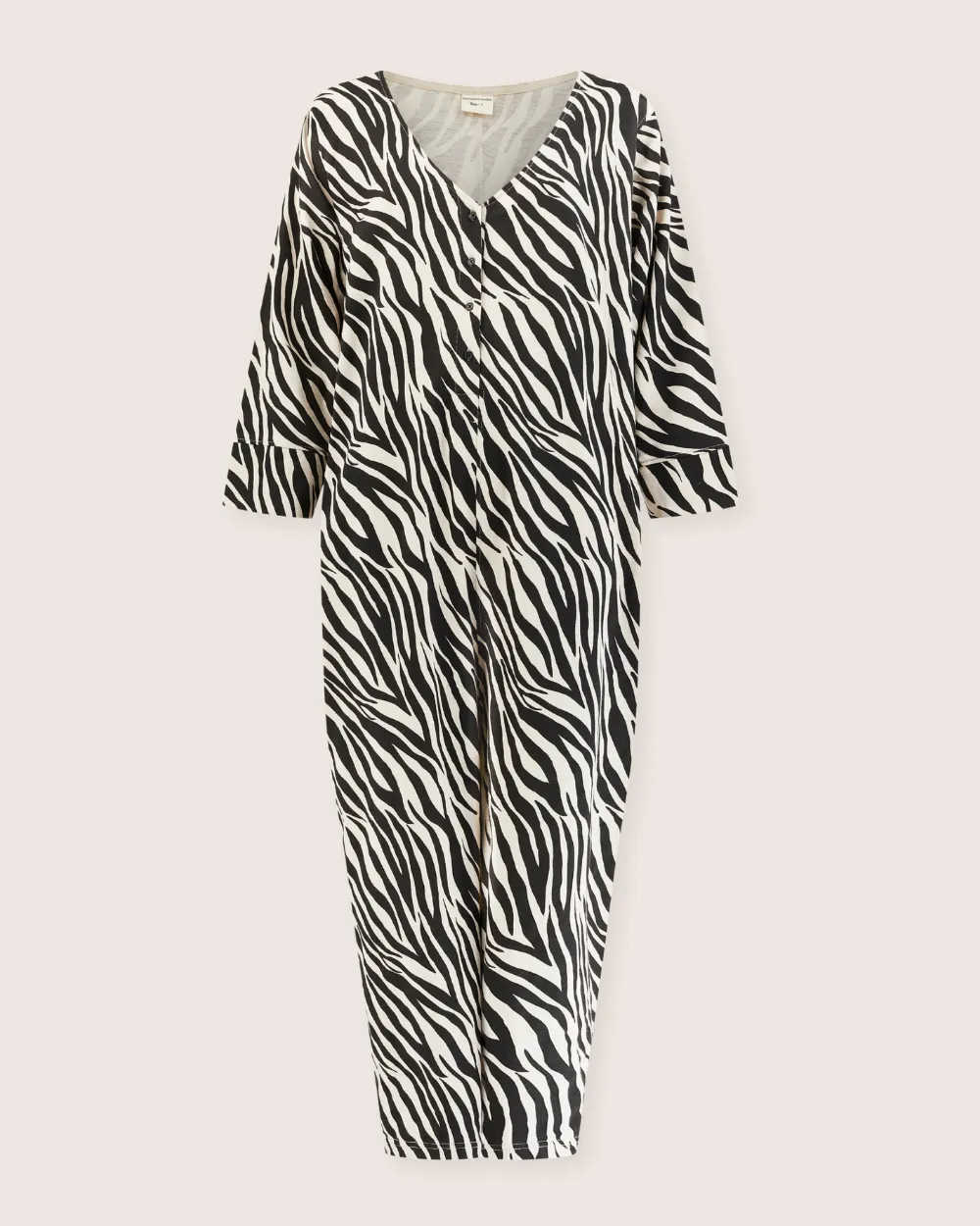 Mai Multicolour Zebra Streak Print V- Neck Jumpsuit Soft Joggers Minimal Design