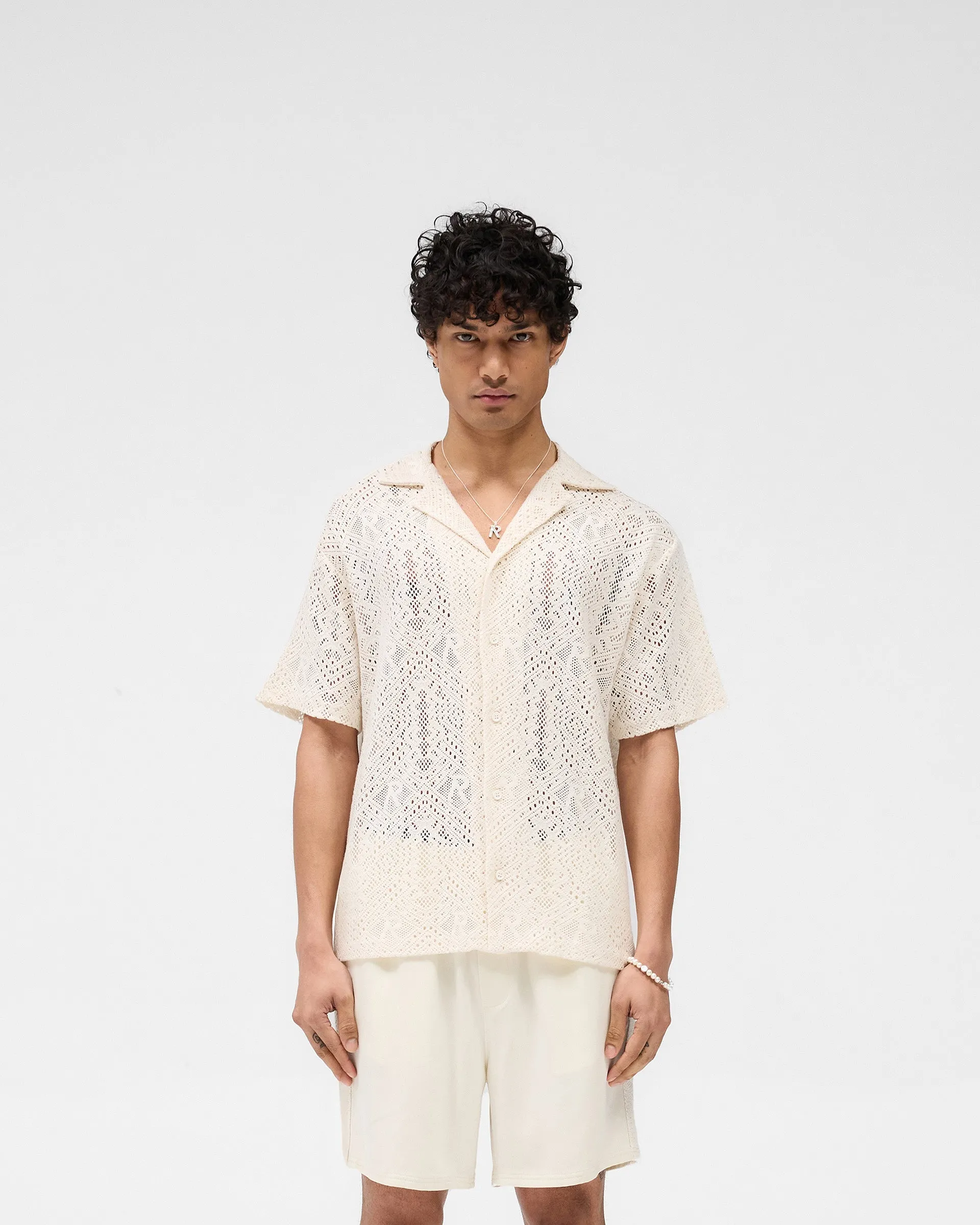 New Day HighDensity Weave All Over Crochet Shirt - Off White