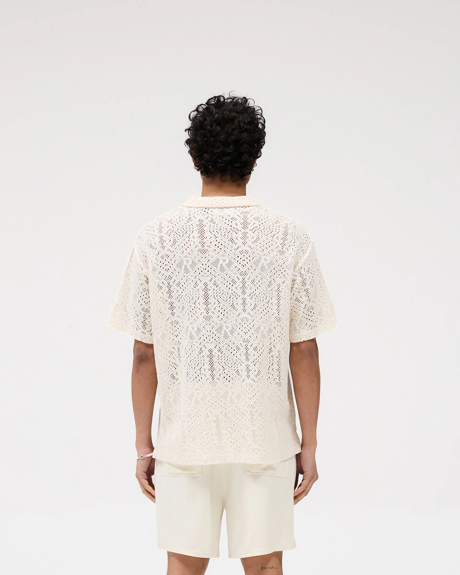All Over Crochet Shirt - Off White Easy Go Cozy clothing