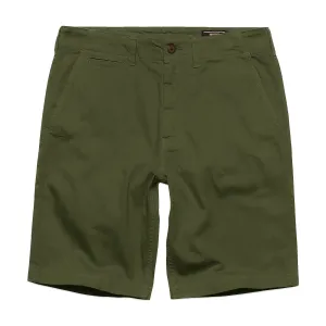Superdry Vintage Officer Chino Shorts - Olive Khaki Beach Ready