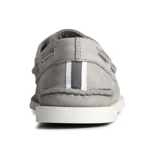 Spring Days Men's Authentic Original Cross Lace Leather Boat Shoe - Grey (STS24869)